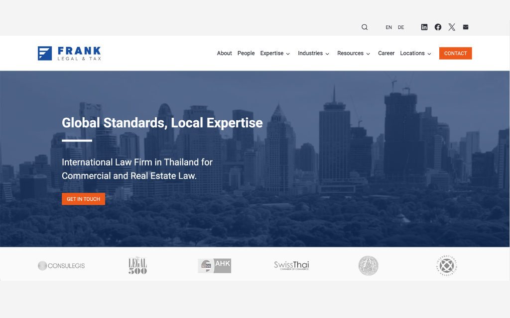 Frank Legal & Tax website homepage
